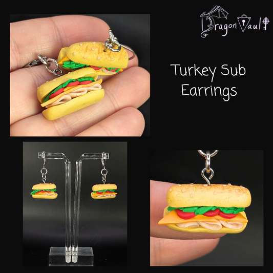 Turkey Sub Sandwich Earrings