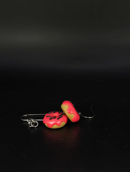 Neon Pink Donut Earrings