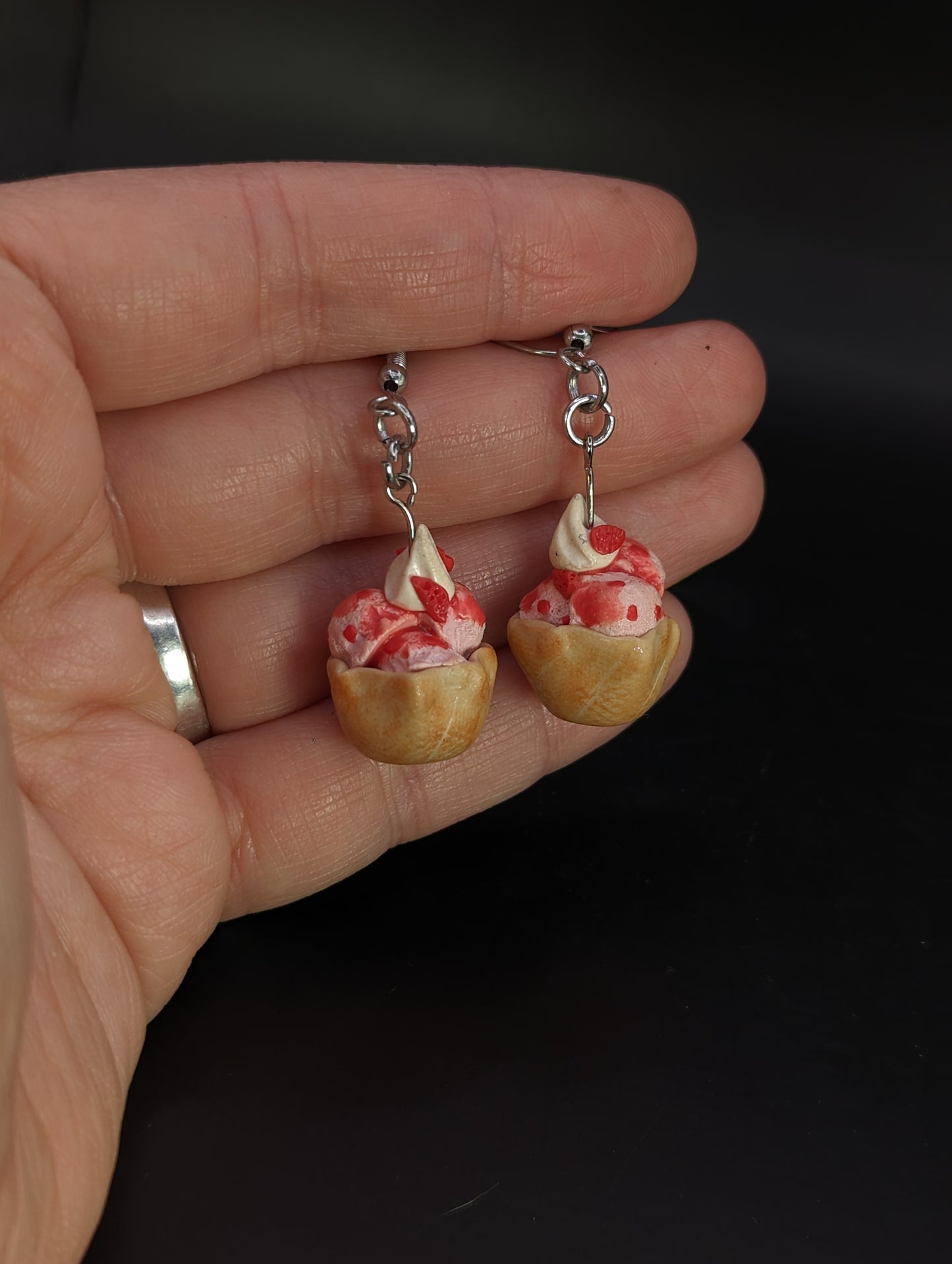 Strawberry Ice Cream Earrings