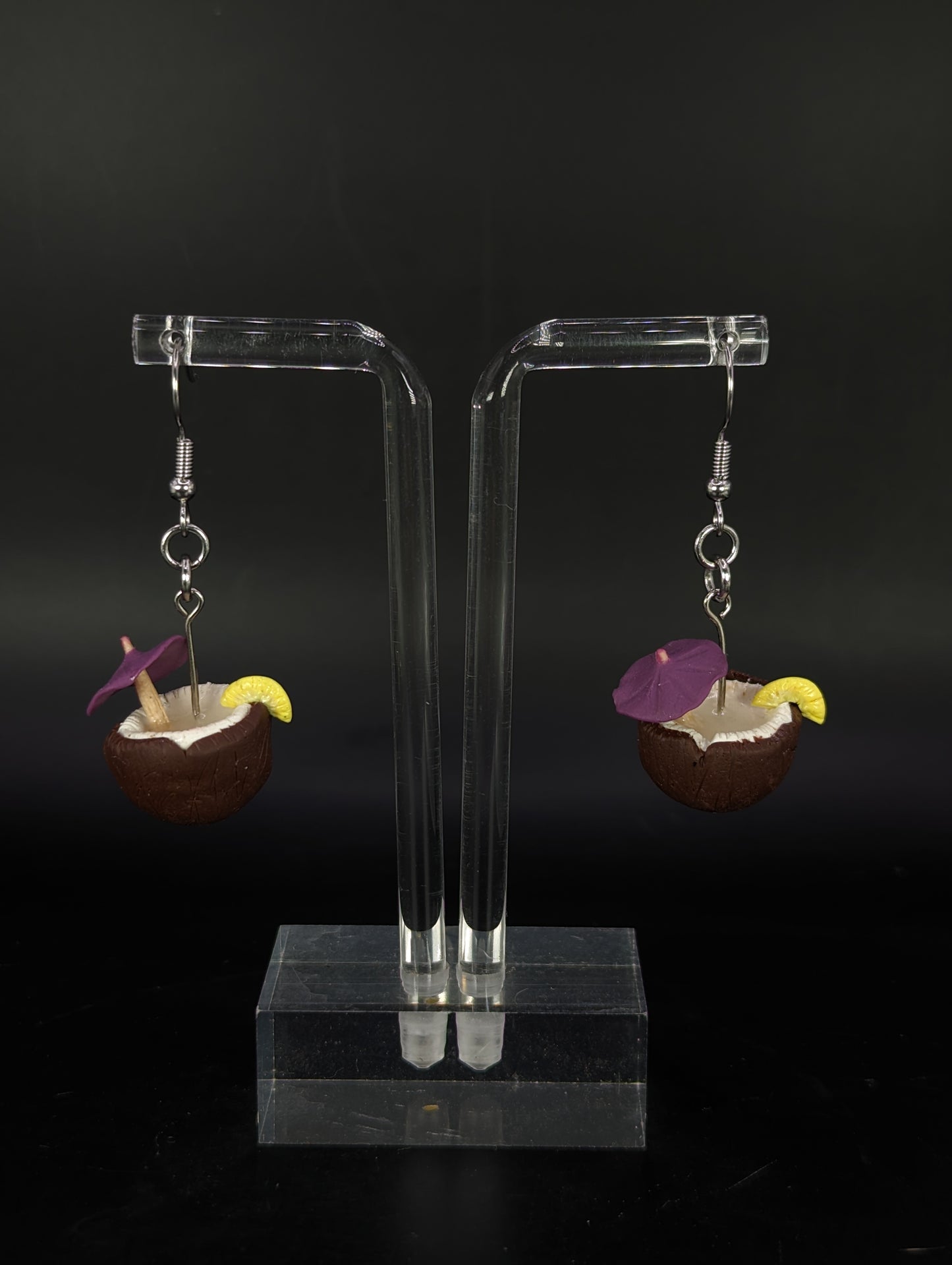 Pineapple Coconut Tropical Drink Earrings